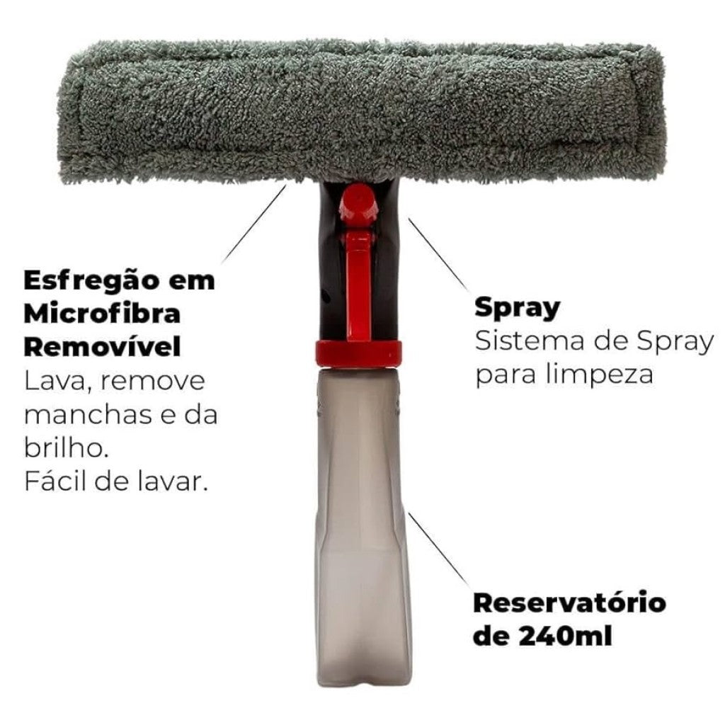 Limpa Vidros Spray Vermelho e Cinza Powermaid