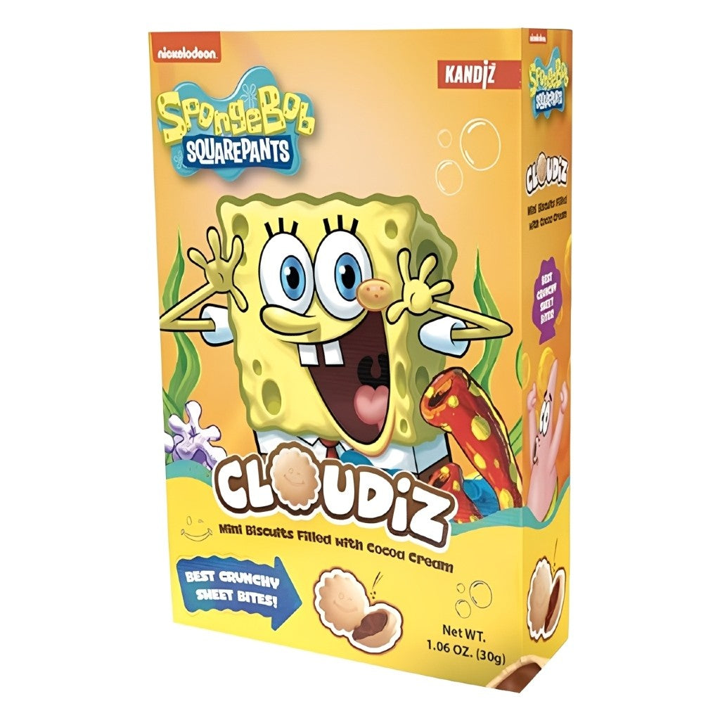 Biscoitos Recheados com Creme de Cacau/Creme de Morango Bob Esponja 30g Cloudiz