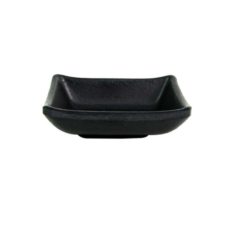 Molheira Quadrada Melamina Preto 8,5x8,5x2,5cm