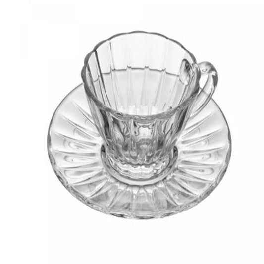 Jogo 2 Xicaras Para Cafe De Cristal Com Pires 70ml Lyor