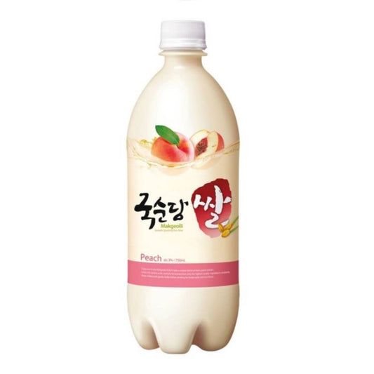 Coquetel Alcoólico Coreano Makgeolli Sabor Pêssego 750ml Kook Soon Dang