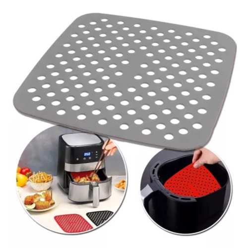Forro Silicone para Air Fryer Quadrada Vermelho 19cm Mimo Style