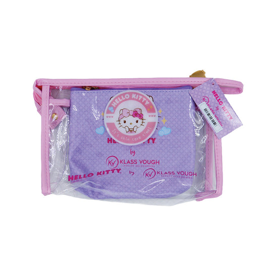 KIT COM 2 NECESSAIRE LILAS HELLO KITTY 24X16X7CM E 18,8X13X3,8CM KCHK-03L KLASS VOUGH