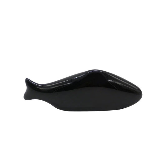 Descanso de Hashi Peixe Cerâmica Preto 9,5cm Scalla