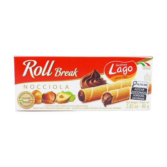 Rolinho Wafer com Recheio de Creme de Avelã e Cacau 80g