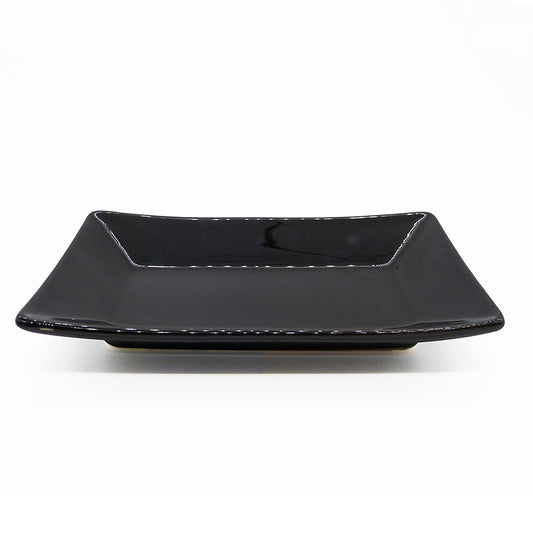 TRAVESSA ORIENTAL RETANGULAR CERAMICA PRETA 22X14,5X2,5CM SCALLA