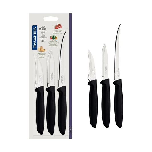 Faqueiro Plenus Preto Jumbo 3 Peças