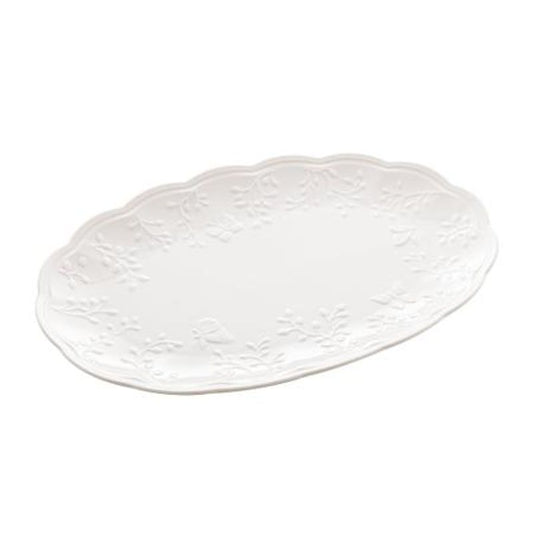 Travessa De Porcelana New Bone Butterfly Flower 31,5x21x2,5cm Lyor